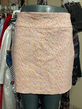 Women's Pink Multi-Print Stretch Pencil skort